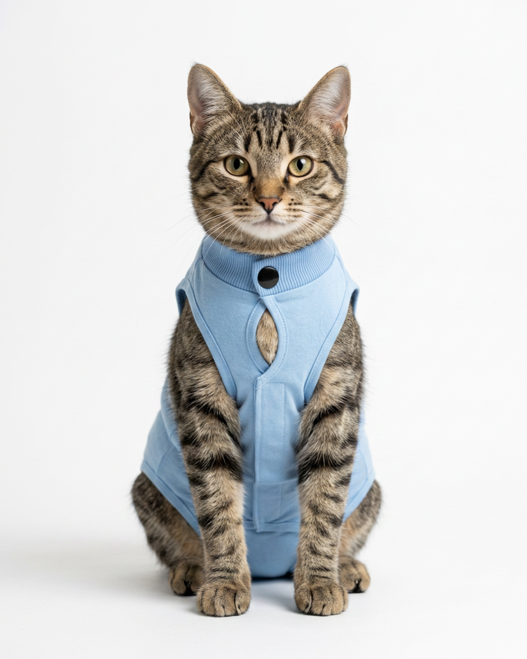 Sky Blue Ease – Post-Surgery Bodysuit for Cats (Soft cotton, breathable fabric)