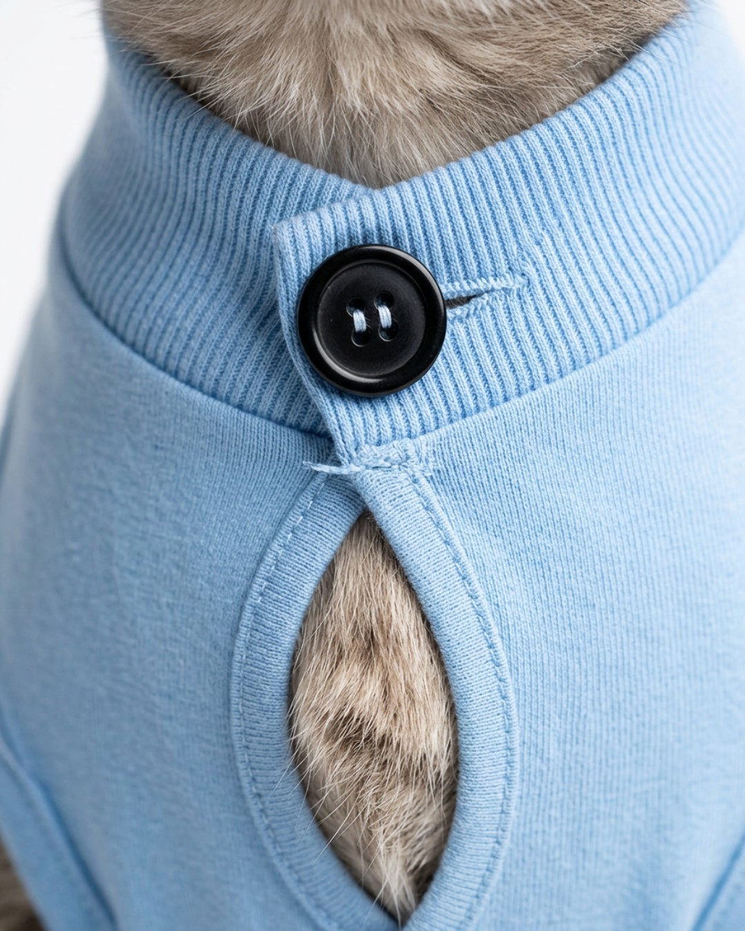 Sky Blue Ease – Post-Surgery Bodysuit for Cats (Soft cotton, breathable fabric)