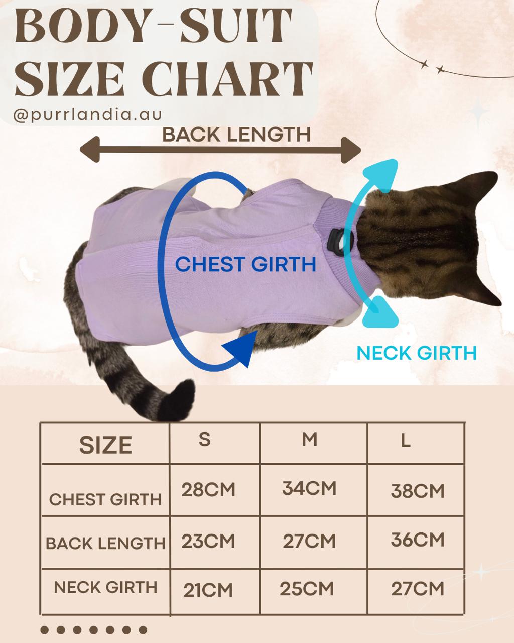Lavender Cat Recovery Suits – Post-Surgery Bodysuit for Cats (Soft cotton, breathable fabric)