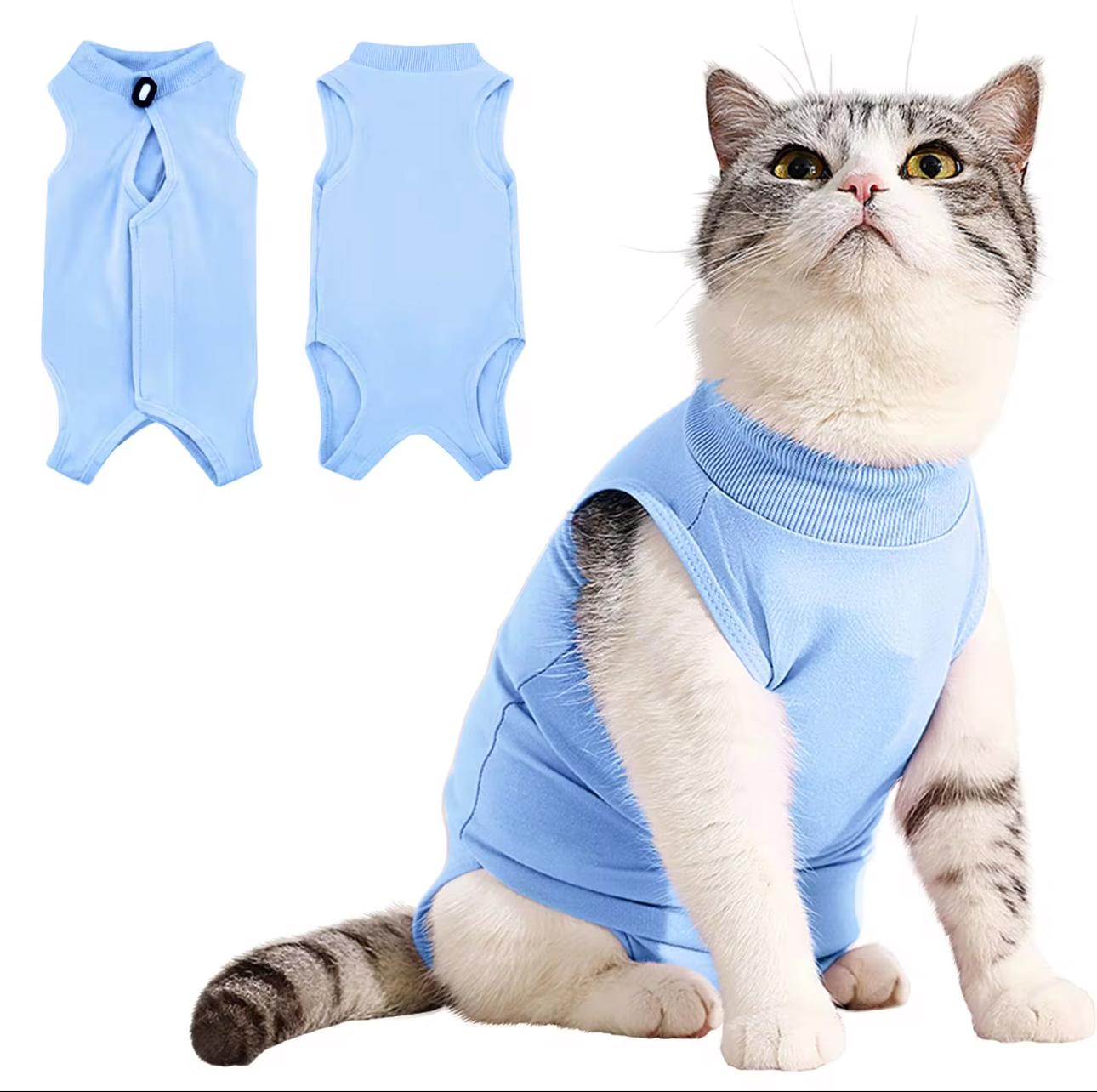 sky blue cat recovery suit