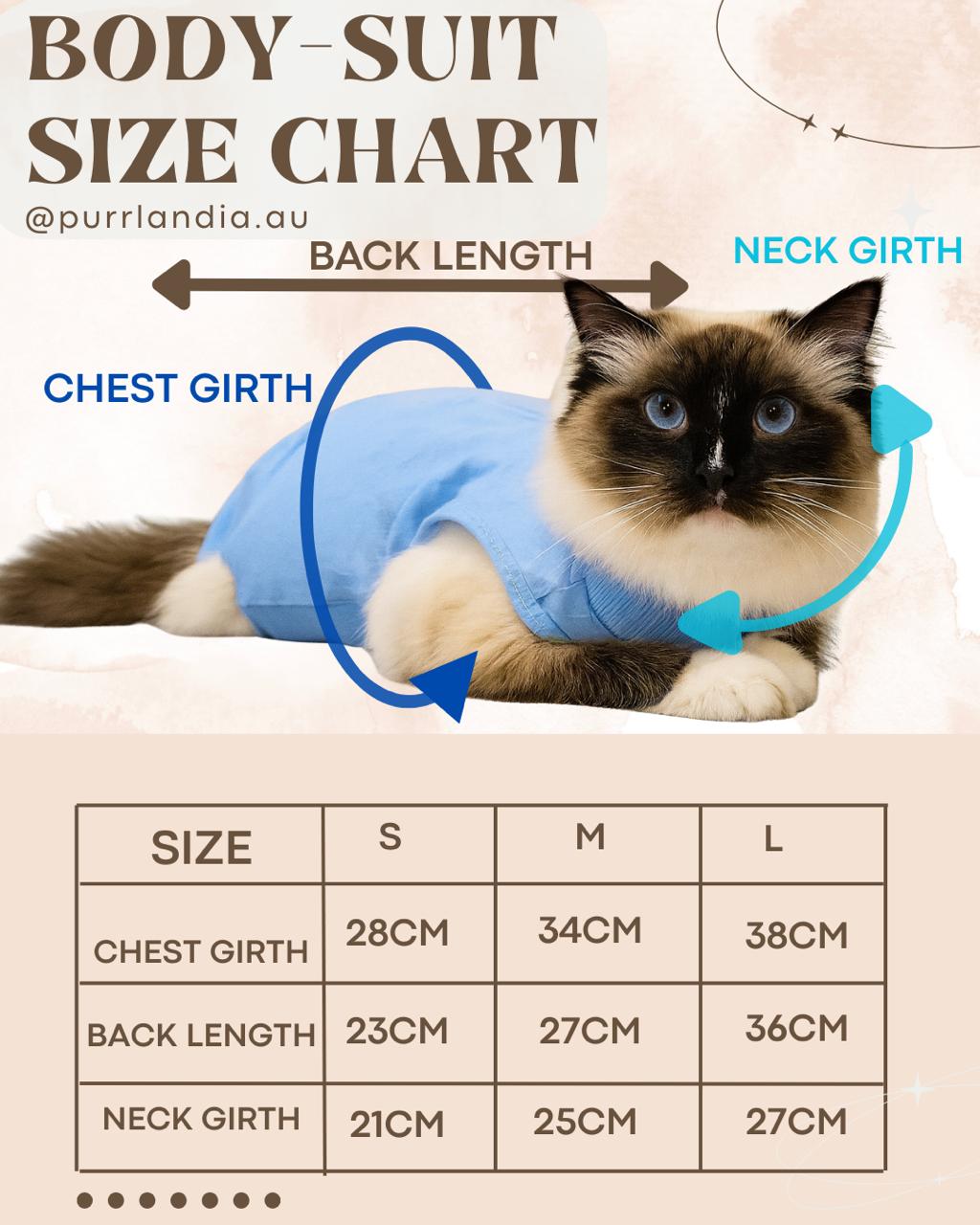 Sky Blue Ease – Post-Surgery Bodysuit for Cats (Soft cotton, breathable fabric)