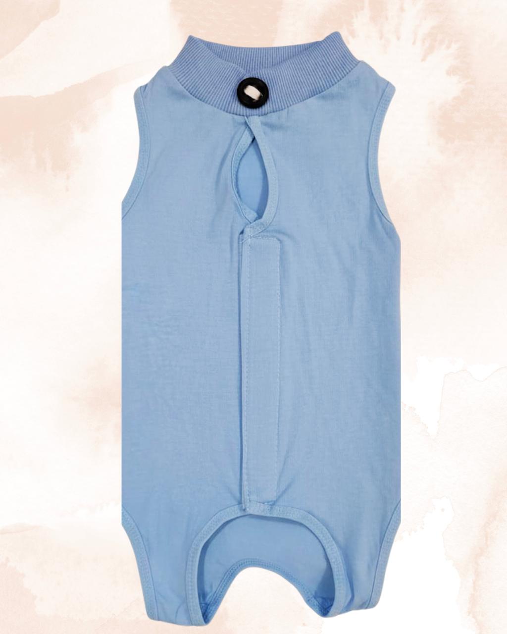 Sky Blue Ease – Post-Surgery Bodysuit for Cats (Soft cotton, breathable fabric)